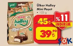 ÜLKER HALLEY MİNİ POŞET 103 G fiyat ve kampanya bilgisi